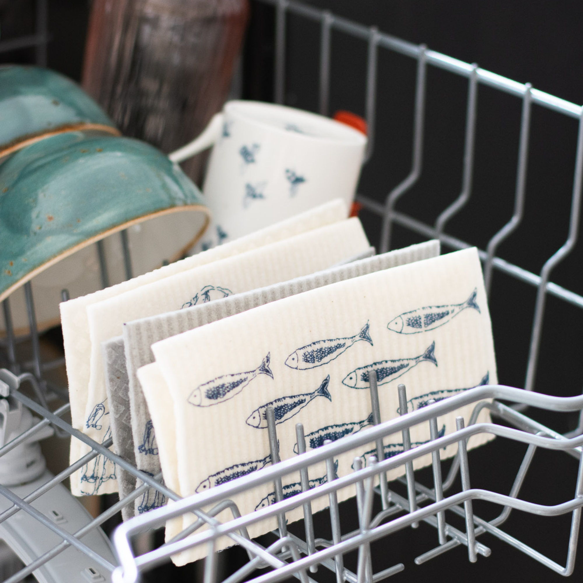 Helen Round - hand printed linen and bamboo wellness - Wholesale Dishcloth - Kitchen Cloths, Set Of 2 Household Sponges, Swedish Cloths8