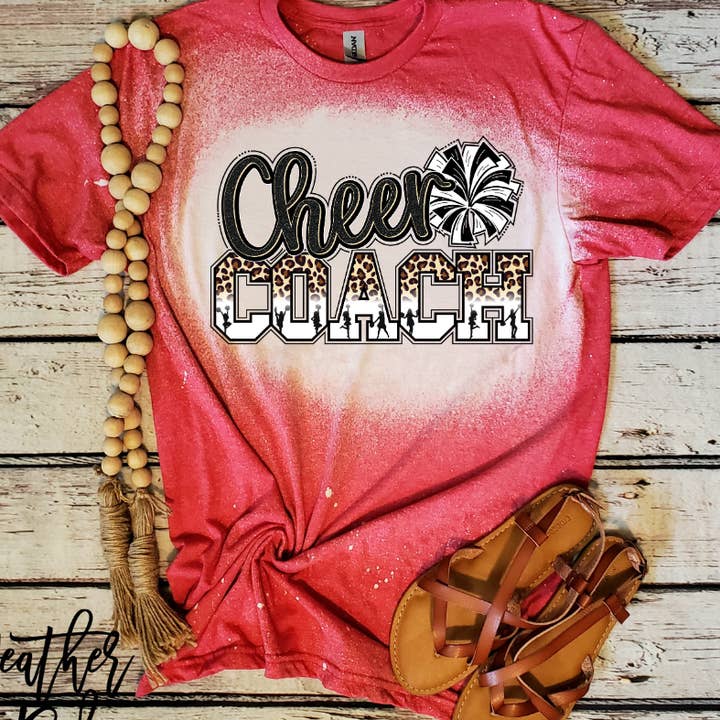 Cheer Coach Bleached Shirt for wholesale by Southern Backroad Tees LLC