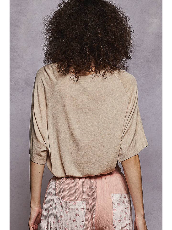 Pol Clothing - Wholesale Knit top – Women's - Vintage Washed Relaxed Fit Jersey Top Everyday Tee SALE24