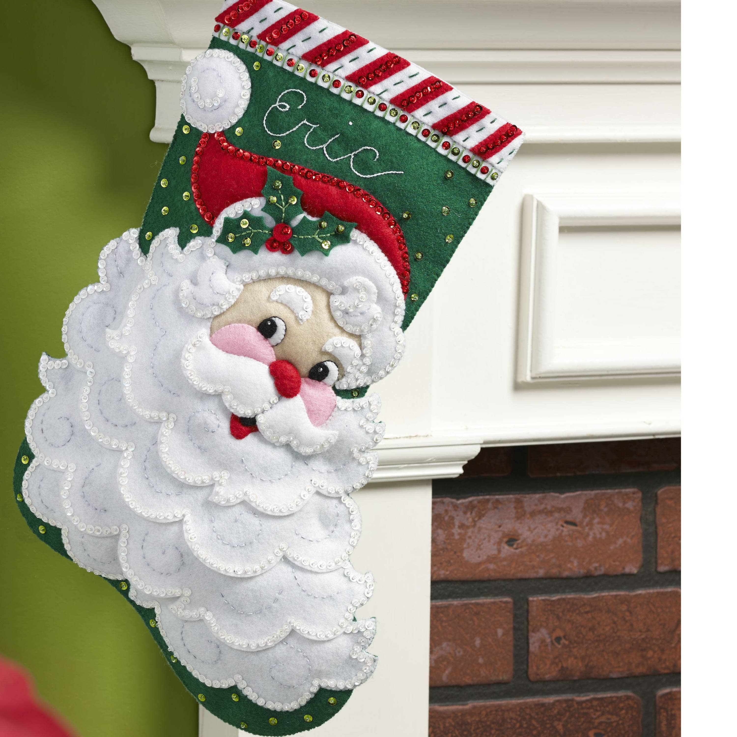 Plaid Crafts - Wholesale Craft Sewing Kit - Bucilla ® Seasonal Felt Stocking Kit - Jolly Saint Nick1