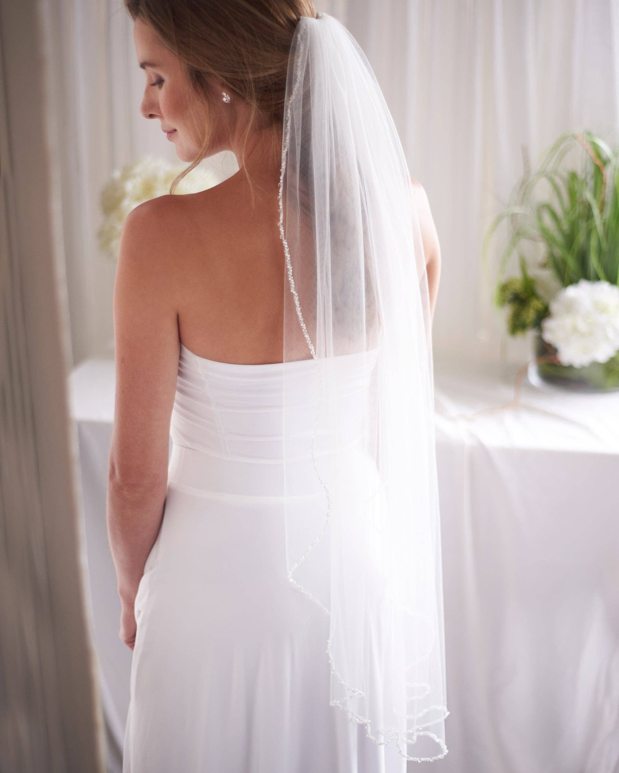 Dareth Colburn Designs - Wholesale Veil - Women's - Kylie Crystal & Pearl Beaded Veil8