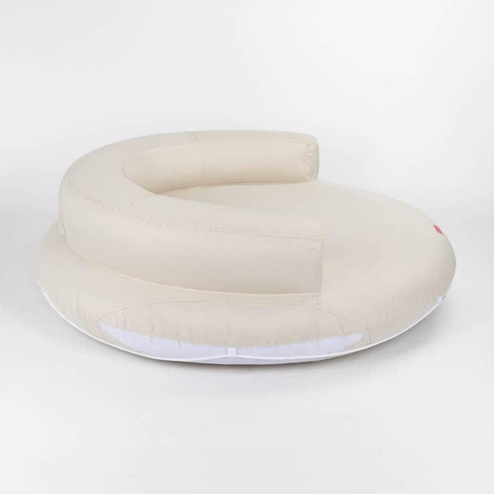 Flamingueo - Wholesale Beach accessories - Large round beige mattress with headrest1