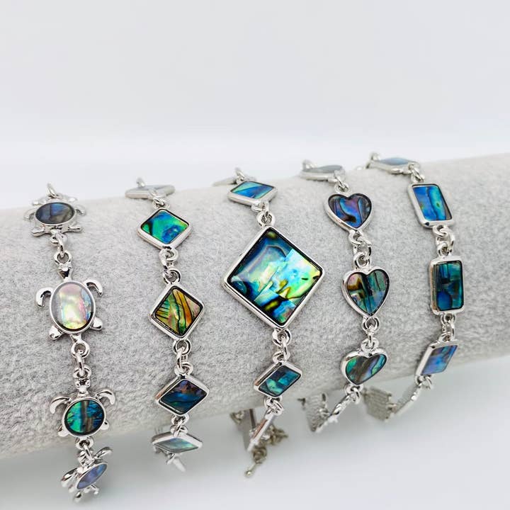 Mio Queena - Wholesale Charm/Dangle Bracelet - Multi-style Abalone Shell Metal Chain Bracelets
