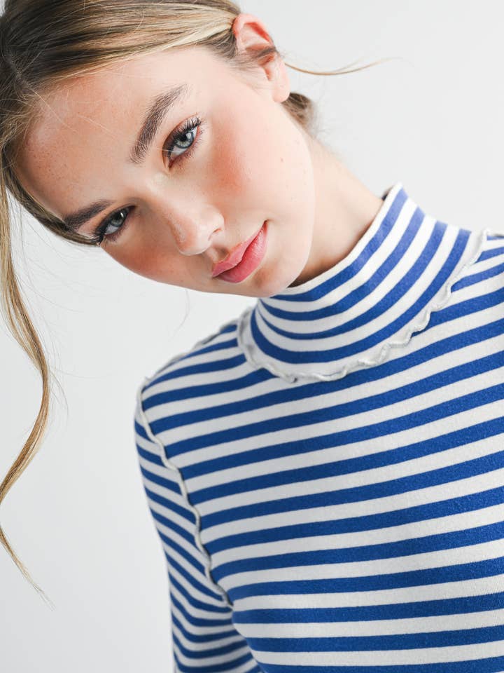 AEMI + CO - Wholesale Knit Top - Women's - 8448FN Tarah Mock Neck Top1
