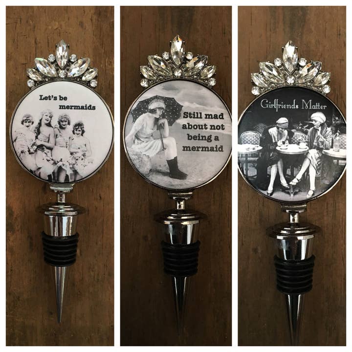 Wine Stoppers - Let’s be Mermaids- Mad About-GFM CAFE for wholesale by My Favorite Things