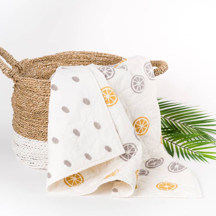 100% cotone biologico e coloranti naturali: Lemon Splash. per la vendita all'ingrosso da parte di Srushti: Organic & Natural Dyes