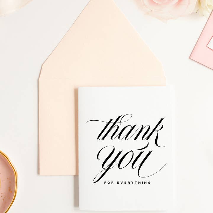 Kitty Meow Boutique - Wholesale Thank You Card - Thank You for Everything - Classic Thank You Greeting Card1