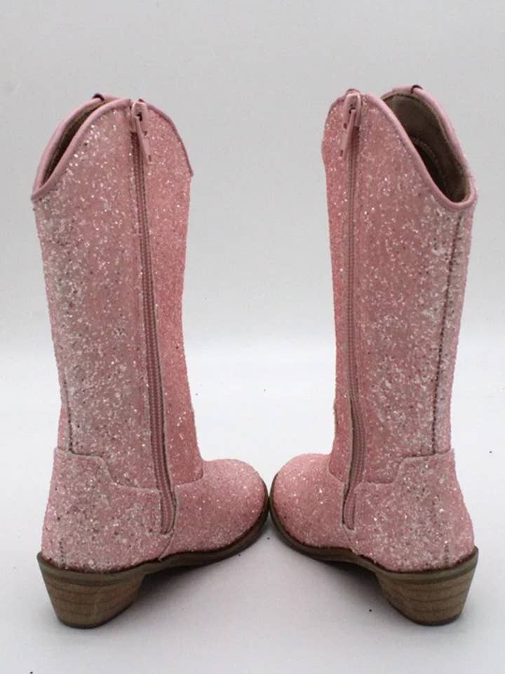 Sparkle and Shine Pink Cowboy Boots by Liv and Mia for wholesale on Faire1