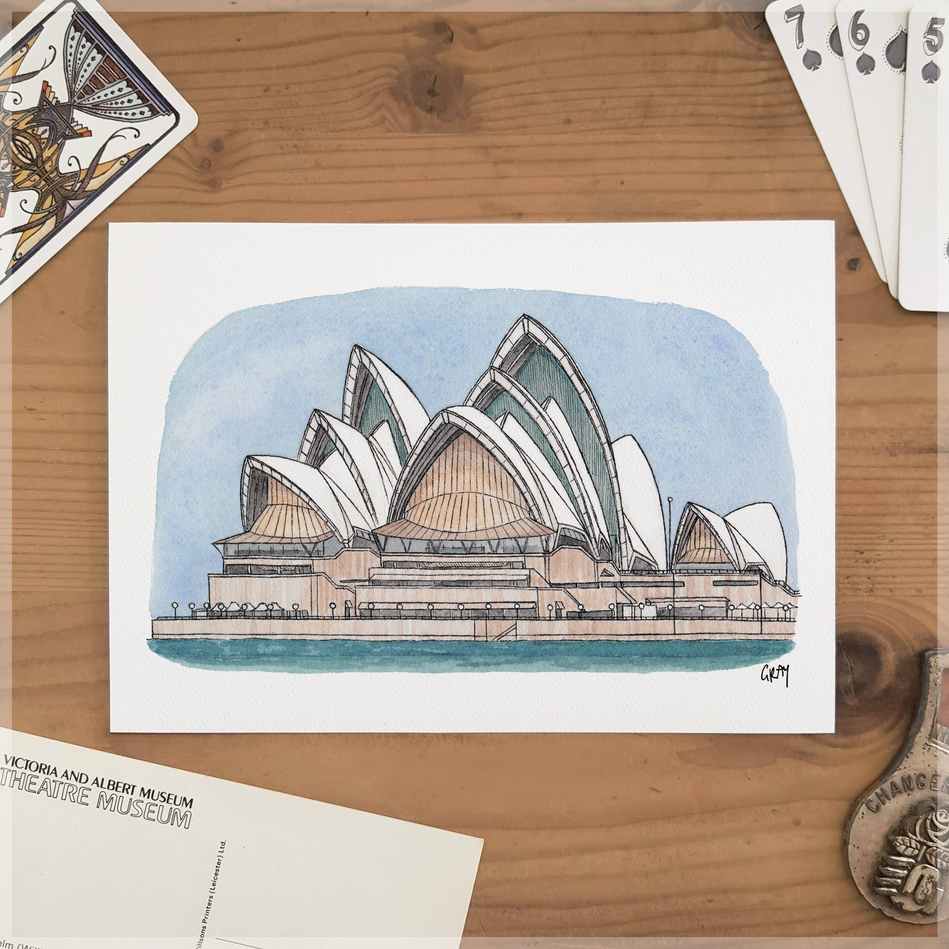 Erlenmeyer Art - Wholesale Art print - Sydney Opera House - A5 Art Print