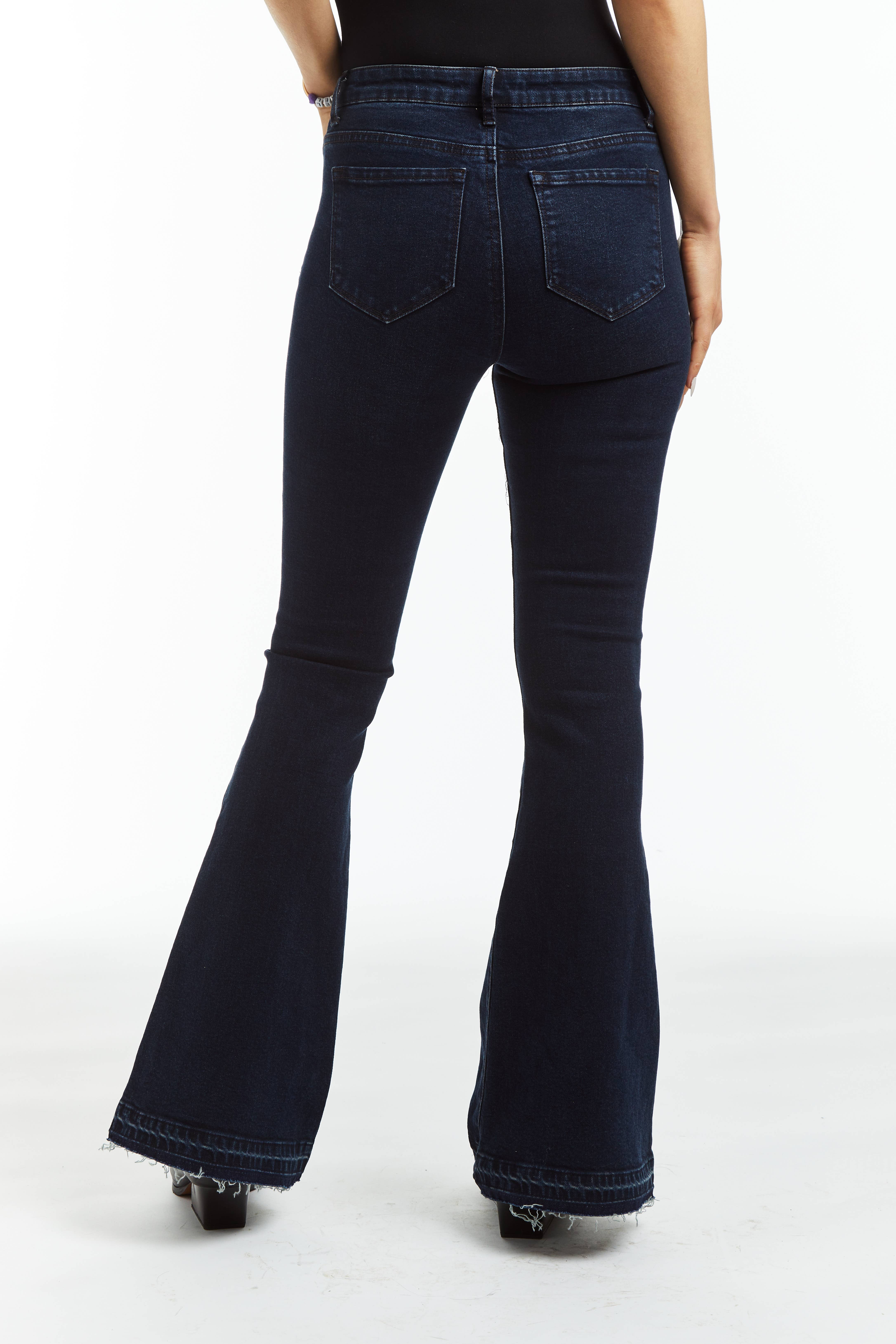 DUNKLES INDIGO SEXY FLARE FÜR DAMEN MIT HOHEM SAUM/9F502-5-D9AA für den Großhandel auf Faire2