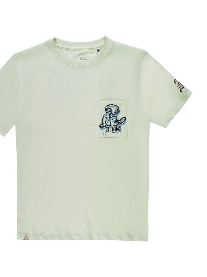 Camiseta manga corta verde 100% Algodón Organico, el nino para venta al por mayor de El Niño Tarifa