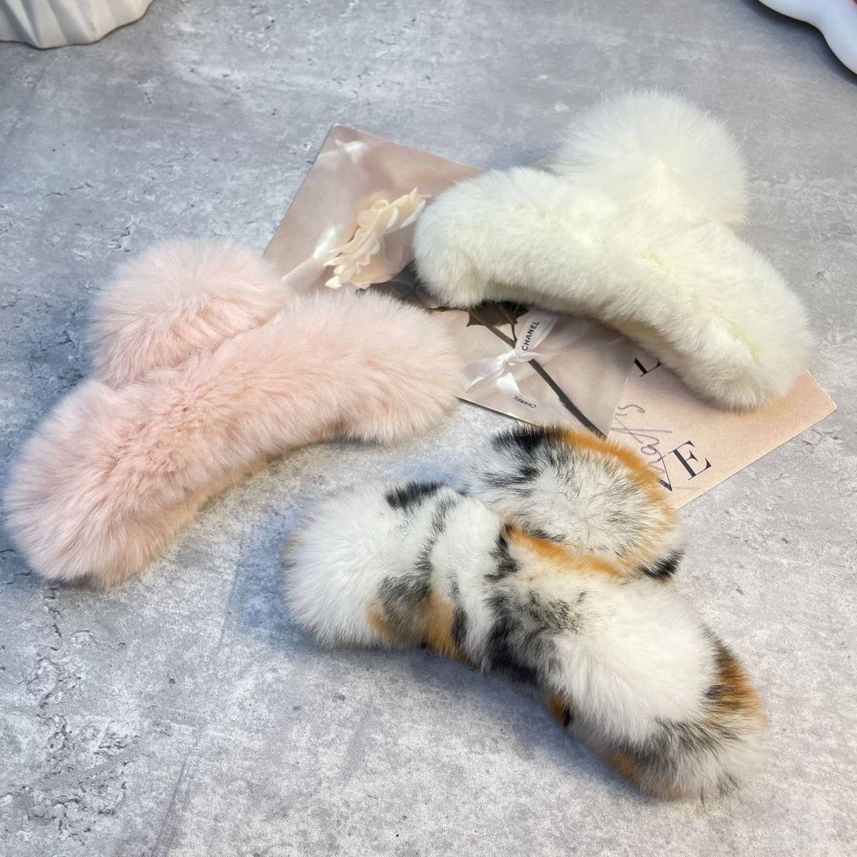 ACCITY - Wholesale Hair Clip - Women's - Rex Rabbit Fur Claws - Elegant Mixed Color Clips_CWASC159138