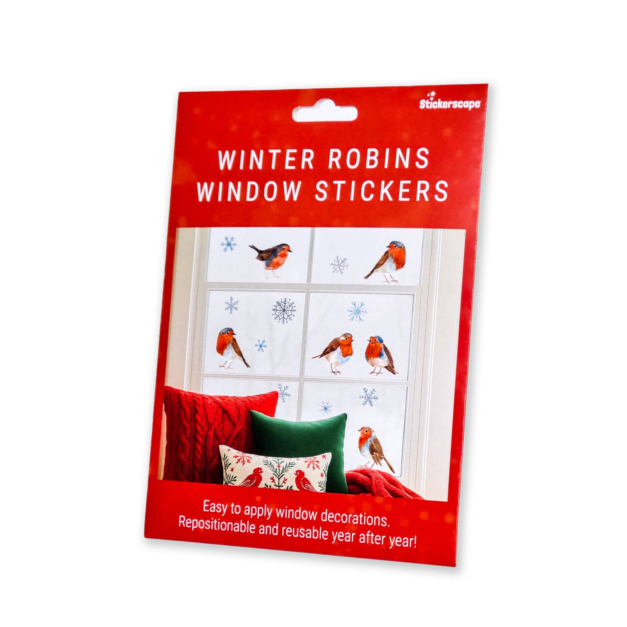 Stickerscape – wholesale Wall decal/stickers – Winter Robins & Snowflakes Window Stickers