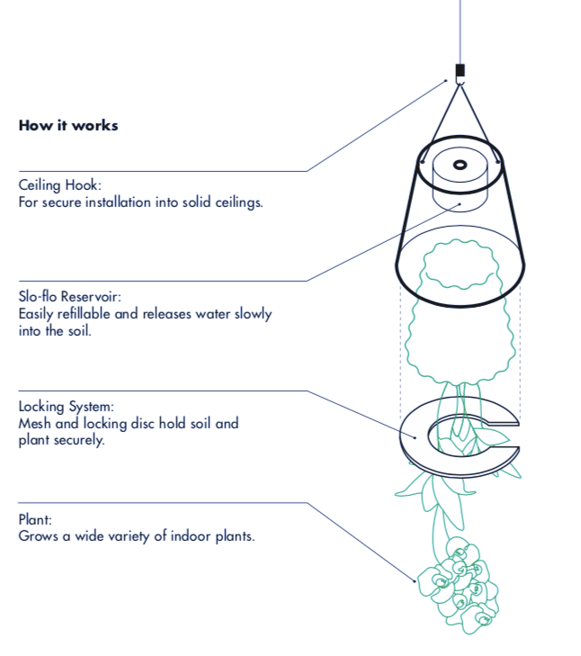 Boskke – Großhandel Pflanzenampel – Boskke Sky Planter Recycled - großer selbstbewässernder Pflanztopf14