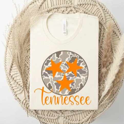 Tennessee | Camo Tristar | Rocky Top | Graphic Tshirt for wholesale by The American Honey