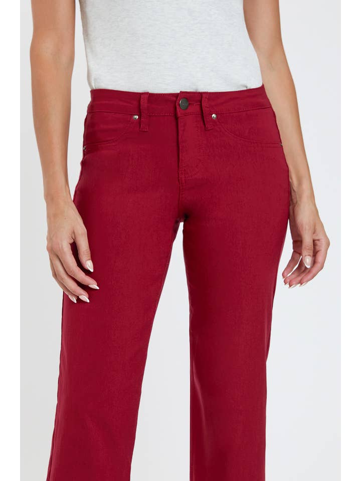 Red Hyperstretch Cropped Wide Leg Flood Pants-Red-WF122631 for wholesale on Faire2