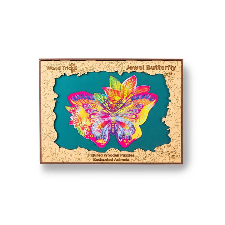 WoodTrick - Wholesale Puzzle - Kids - Wood Trick Jewel Butterfly Unique Shaped Puzzle