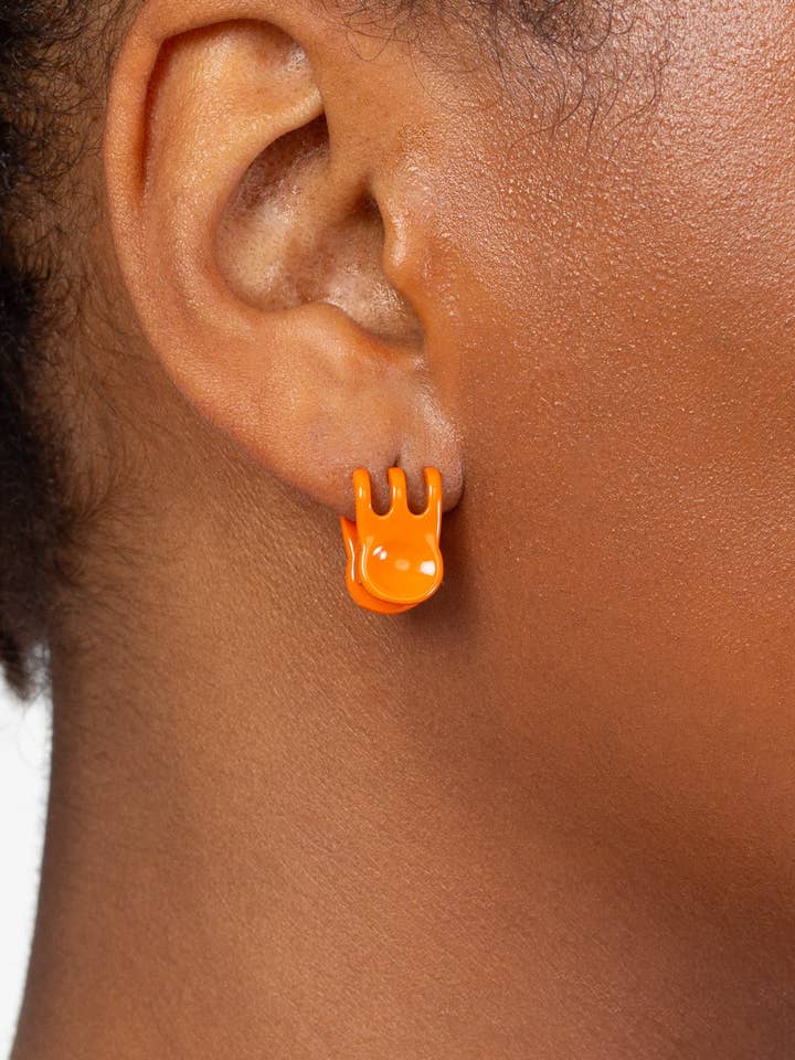 Mini Claw Clip Hoops in Clementine for wholesale by Coco Clem