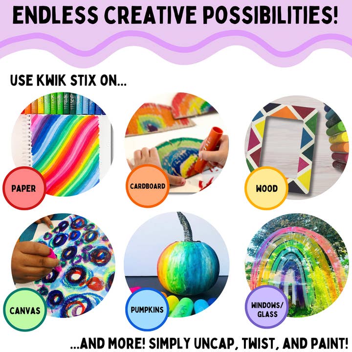 TPG Creations / The Pencil Grip - Wholesale Paint Set - KwikStix Tempera Paint - 12 Classic Colors TPG-602