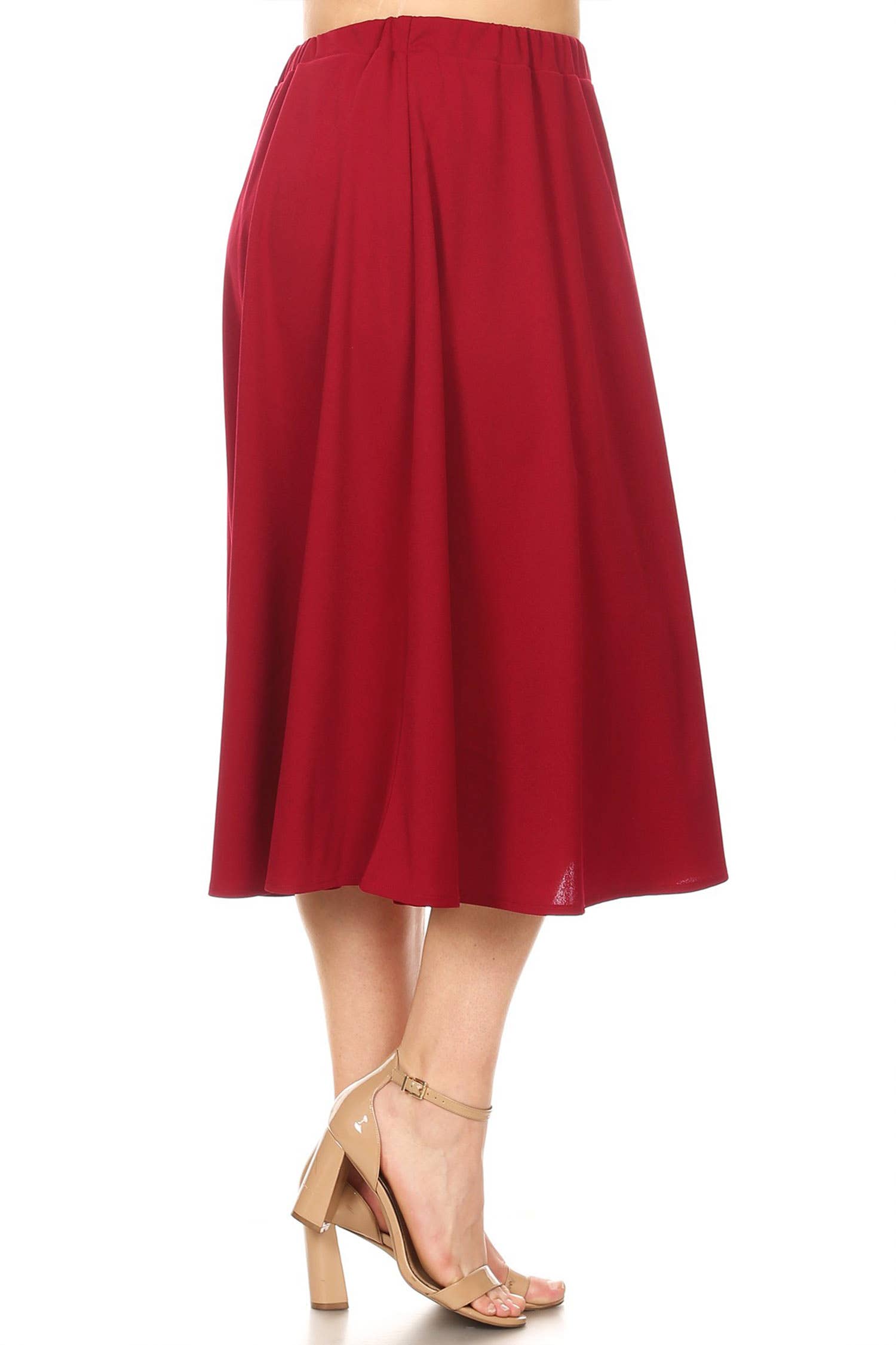 MOA COLLECTION - Vente Jupe – femme - Jupe mi-longue taille trapèze taille haute pour femmes1