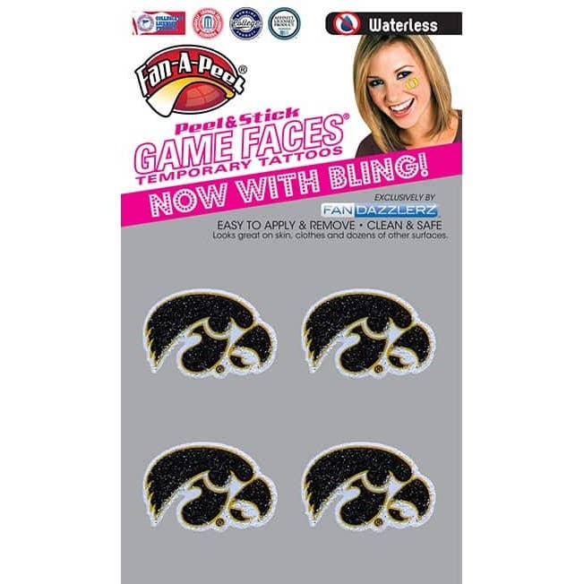 Iowa Game Faces® Temporary Tattoos for wholesale by Fanapeel / Gamefaces