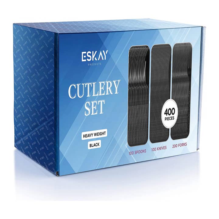 ESKAY Products - Wholesale Assorted Cutlery Set - Heavy Weight Plastic Silverware Combo Set