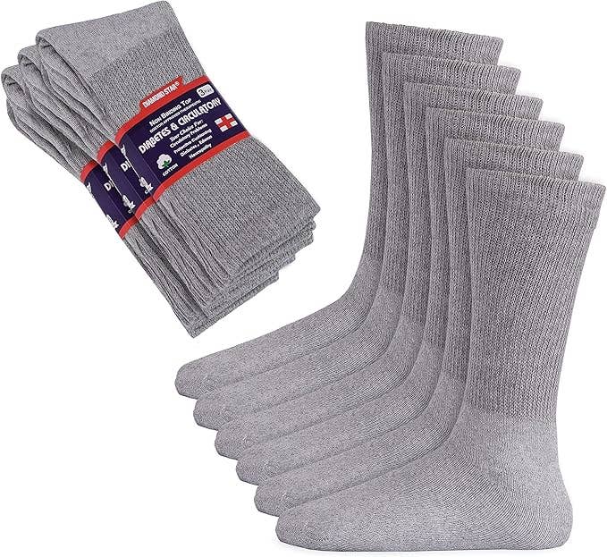 VINCO GROUP – Großhandel Socken - Unisex – Diabetiker-Crew-Socken Komfort Arztzugelassen Nicht bindend Zirkulierende Baumwollpolsterung Für Herren Damen.2