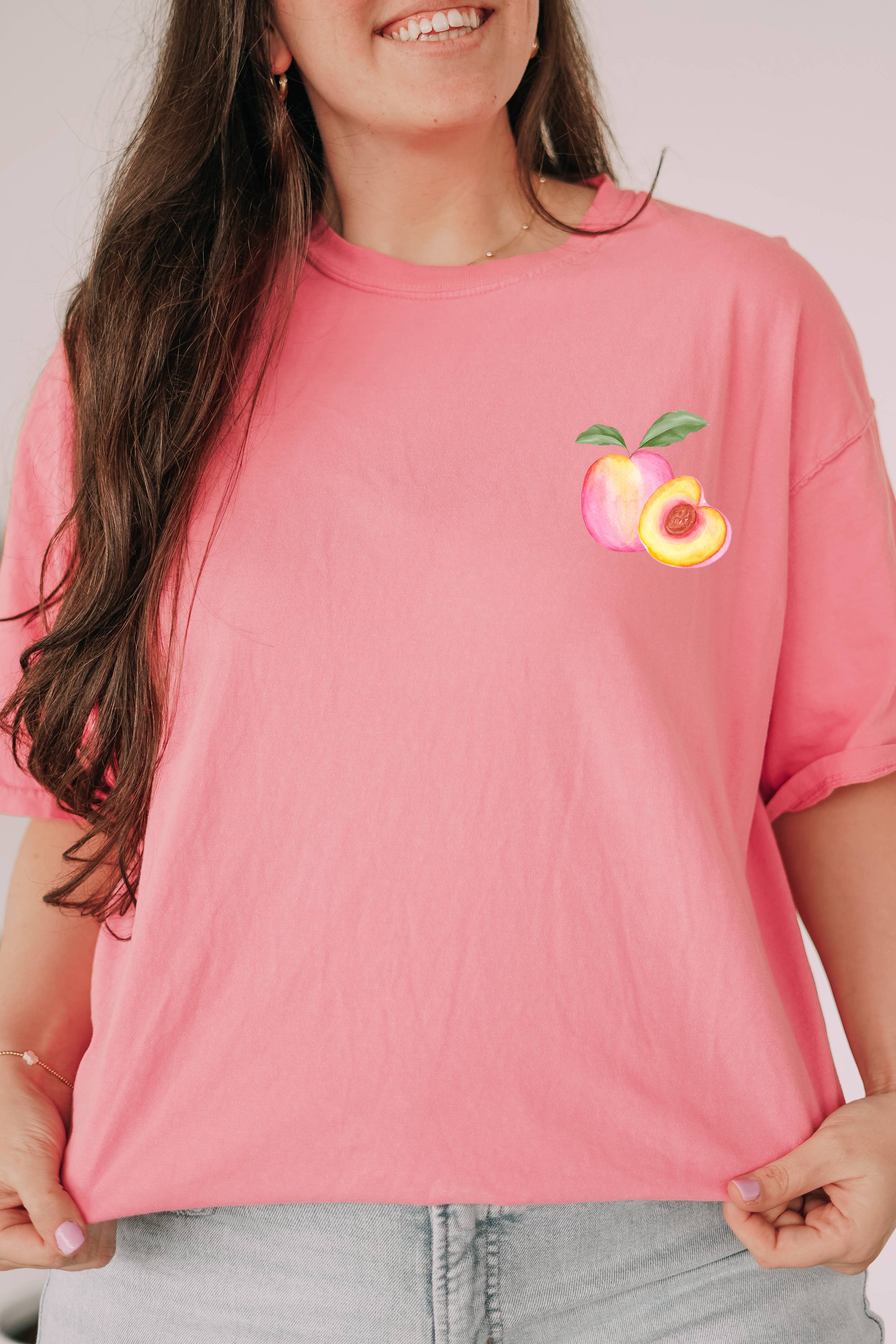 One Nine - Vente T-shirt sérigraphié – femme - Confort Colors Ferme Pêche / Pêche Confort Colors® T-shirt1