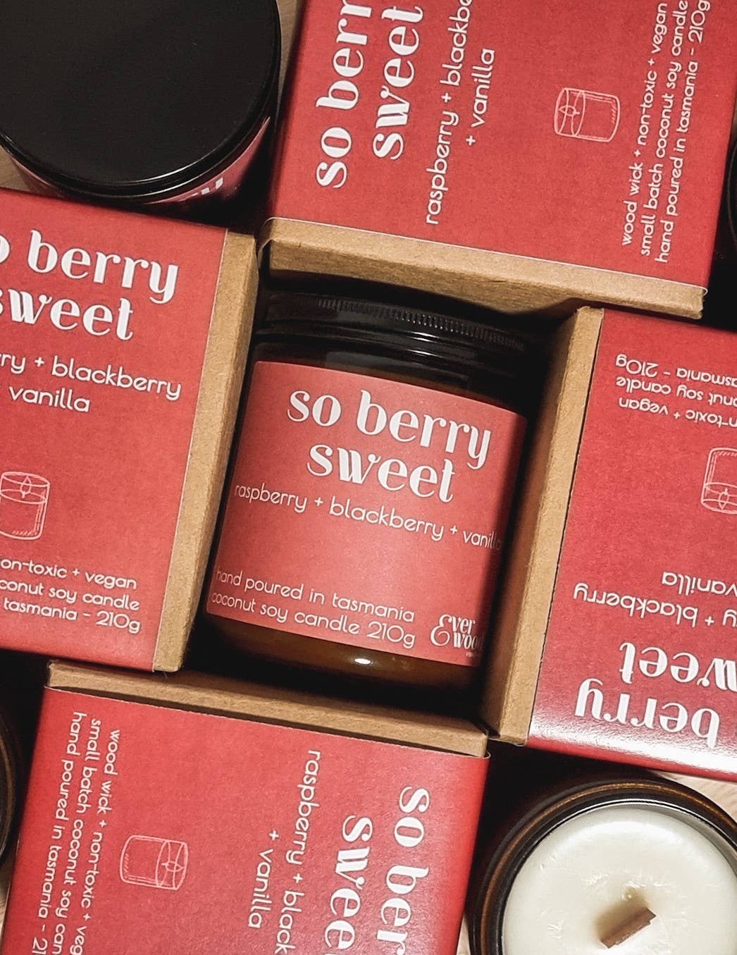 Everwood Candle Co. - Wholesale Jar/filled candle - 'So Berry Sweet' Candle 210g
