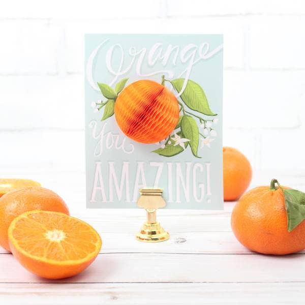 Inklings Paperie - Wholesale Friendship Card - Pop-up Card - Orange - Thank You/Friendship1