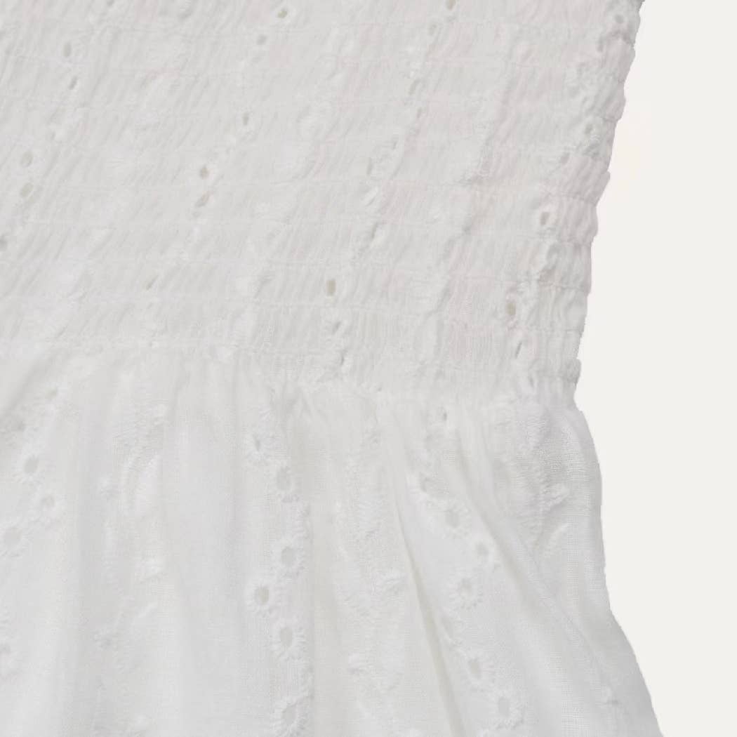 SCHIER WEISS Schickes, transparentes, schulterfreies Kurzarm-Minikleid für den Großhandel auf Faire3