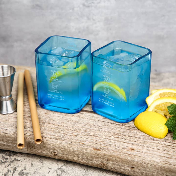 SmoothEdge – Großhandel Cocktail-/Schnapsglas – Bombay Saphirgläser | Handgefertigtes, recyceltes Gin-Glas.5