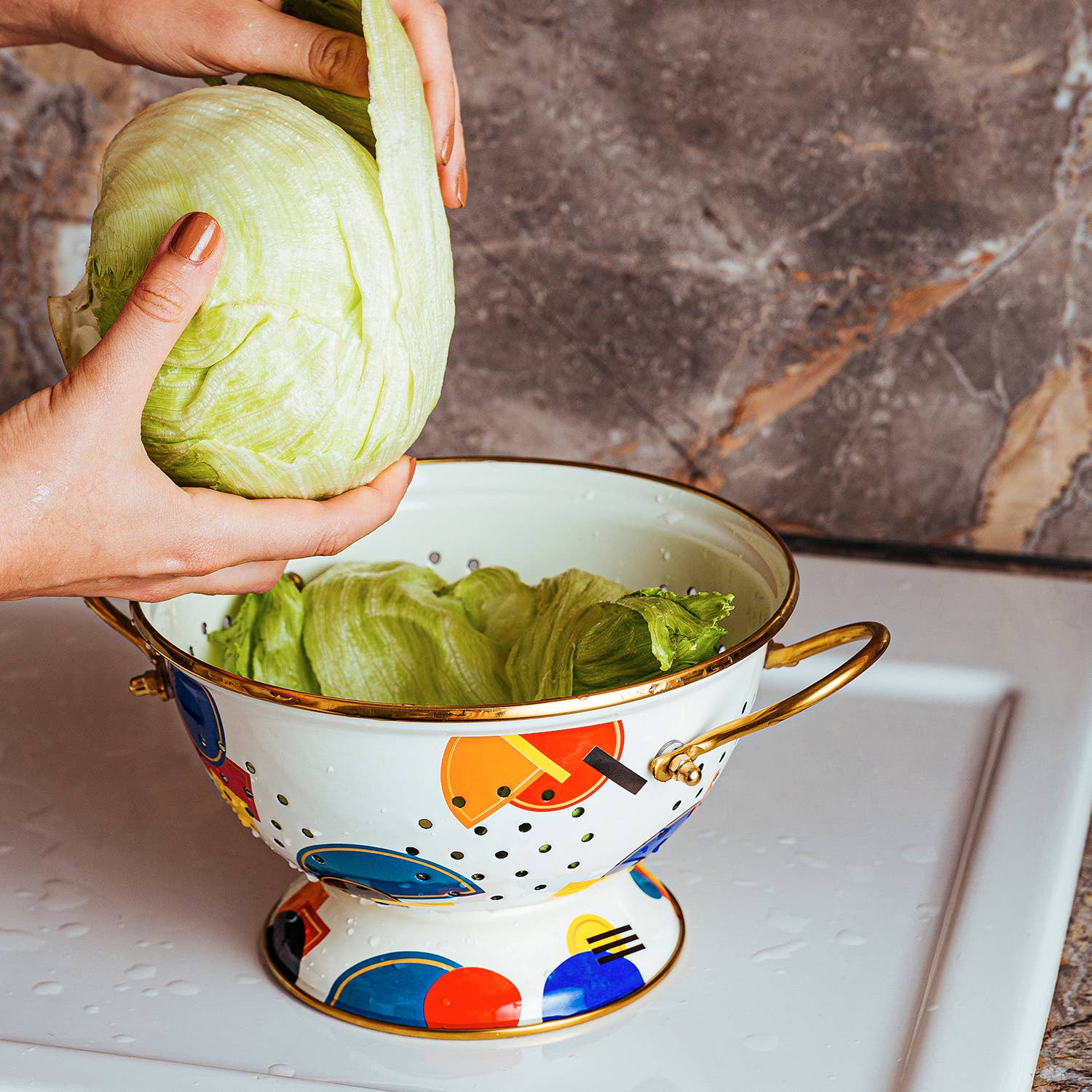 Darling Spring - Vendita all'ingrosso Scolapasta - Scolapasta smaltato Bauhaus24