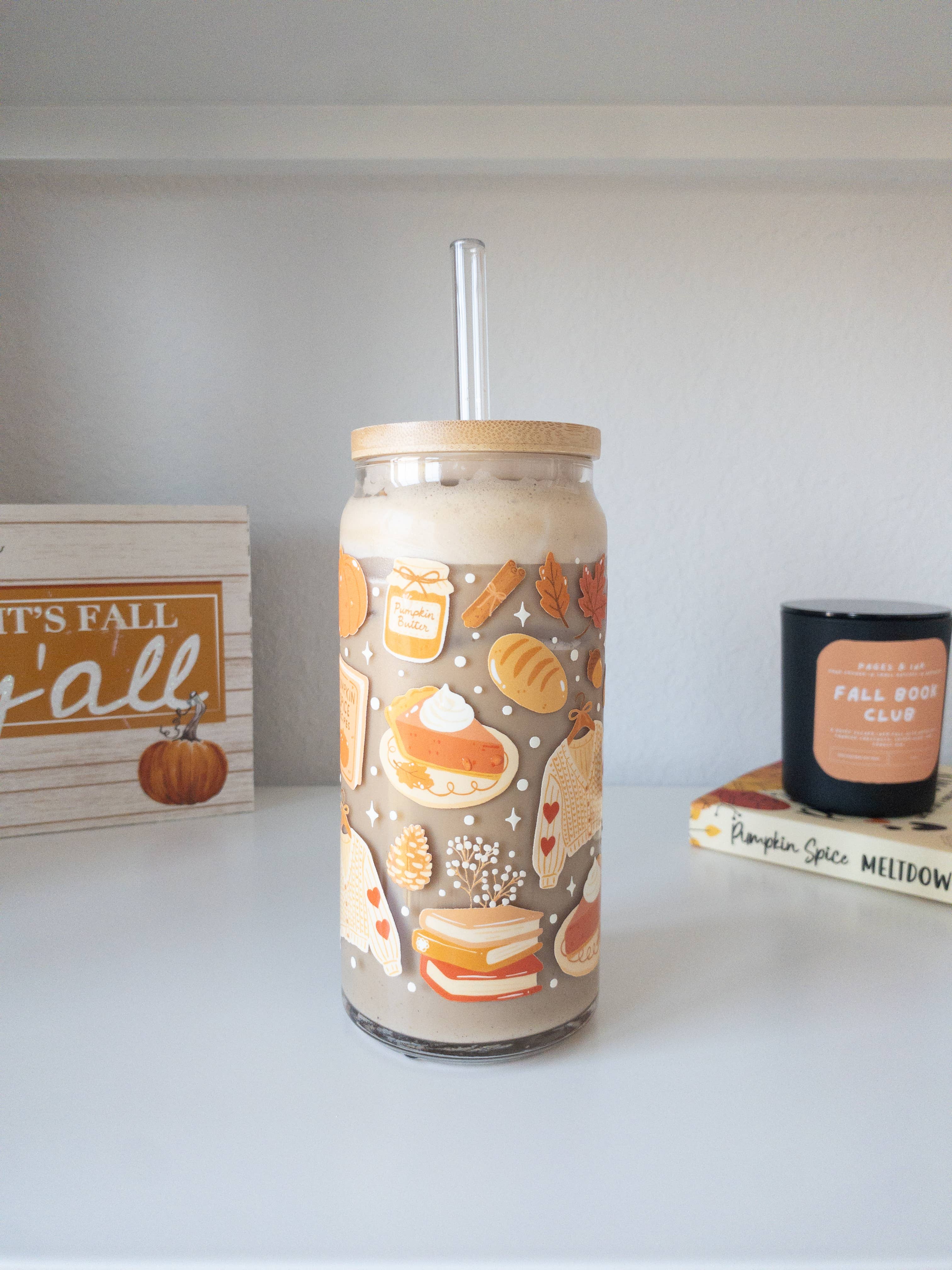 Be Bold Stay Bold - Wholesale Drinking Glass/Cup - Pumpkin Spice Cozy Fall Glass Cup – 16oz & 20oz3