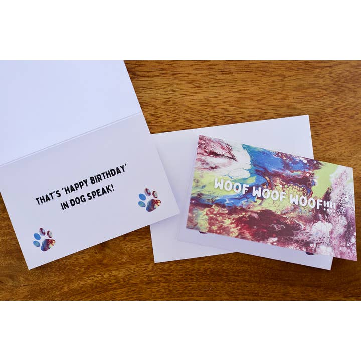 Carte Happy Birthday from a Dog - Carte d'anniversaire - Carte stupide - Carte animalière pour la vente par AbstractbyRabrams