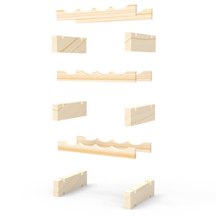 Wine Stash - Wholesale Wine rack - 12 Bottle Modular Wine Rack Kit (4 Bottles Wide X 3 Bottles High)3
