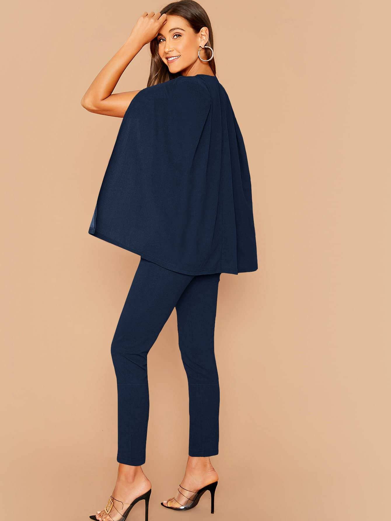 Flarix – wholesale Suit set – Women′s – double breasted cape blazer and tailored pants set5