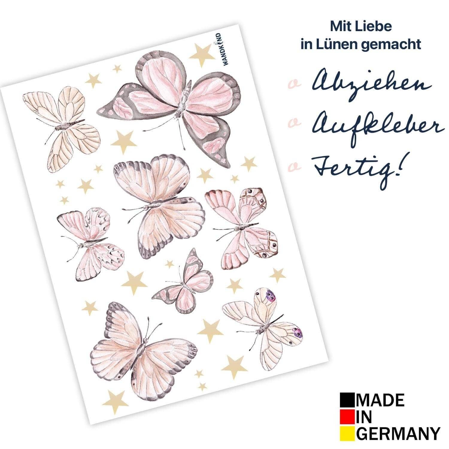 WANDKIND - Vendita all'ingrosso Decorazione da parete - Bambini e neonati - Set di adesivi murali farfalle V2101