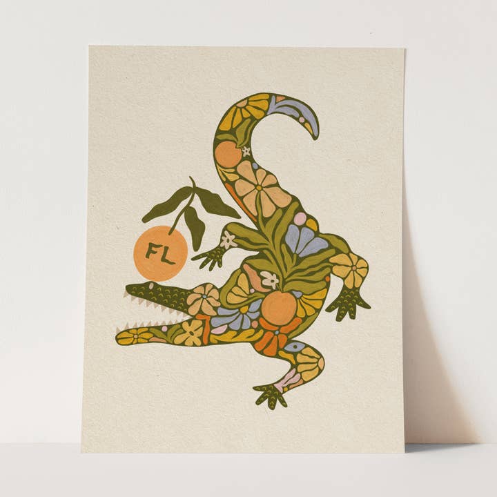 Florida Gator - Art Print for wholesale by The SoulShine Co.