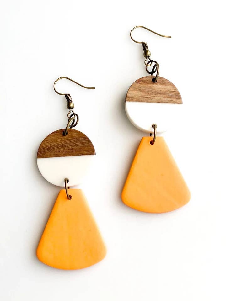 Orange earrings, summer earrings, spring jewelry, clay for wholesale by midnightclayco