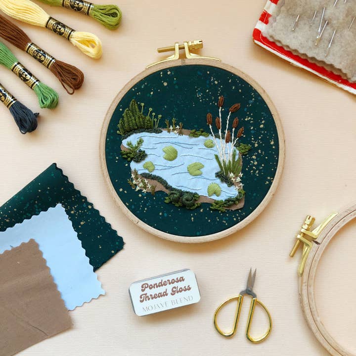 MCreativeJ - Vendita all'ingrosso Attrezzatura per ricamo/punto croce - 3D Lily Pad Pond - Kit artigianale fai-da-te avanzato per ricamo a mano7