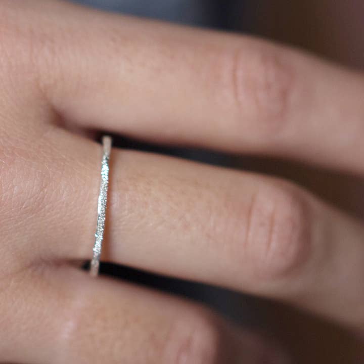 Christina Kober Designs - Wholesale Band/Stacked Ring - PETITE STACKING RING | diamond dusted