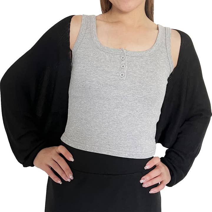 Fennco Styles – Engroshandel Cardigan - Dame – Ribstrikket cardigan bolero shrug27