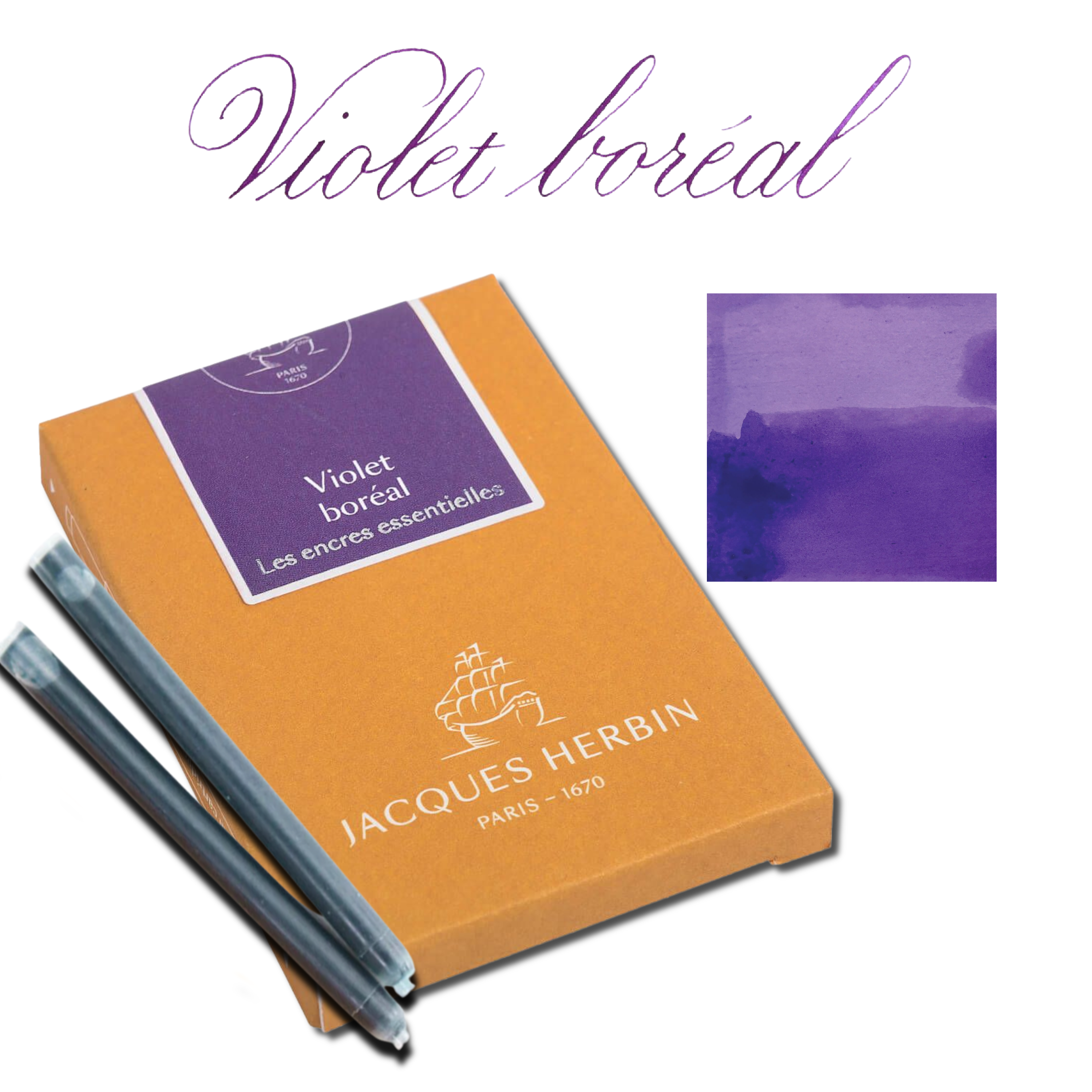 Exaclair - Wholesale Ink Pad - Jacques Herbin Essentials Ink Cartridges - Pack of 75