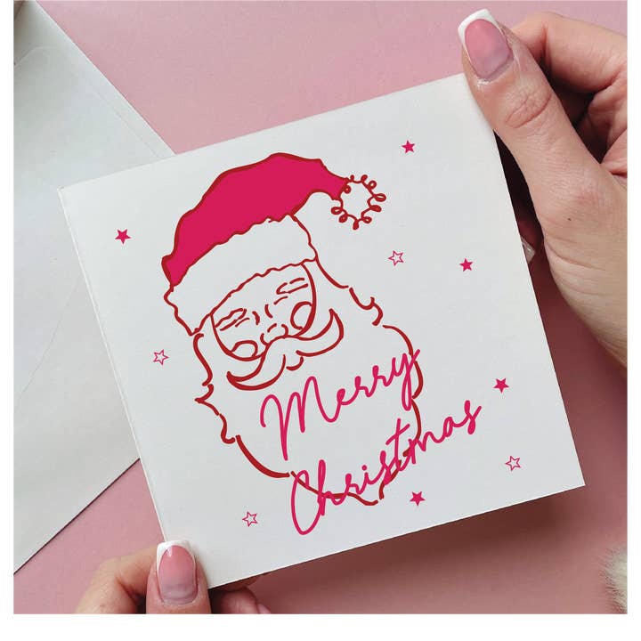 Santa Face Christmas Card for wholesale by Alphabet Studios