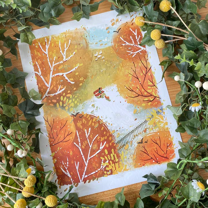 ginkgo house - Wholesale Art Print - Golden Afternoon Print