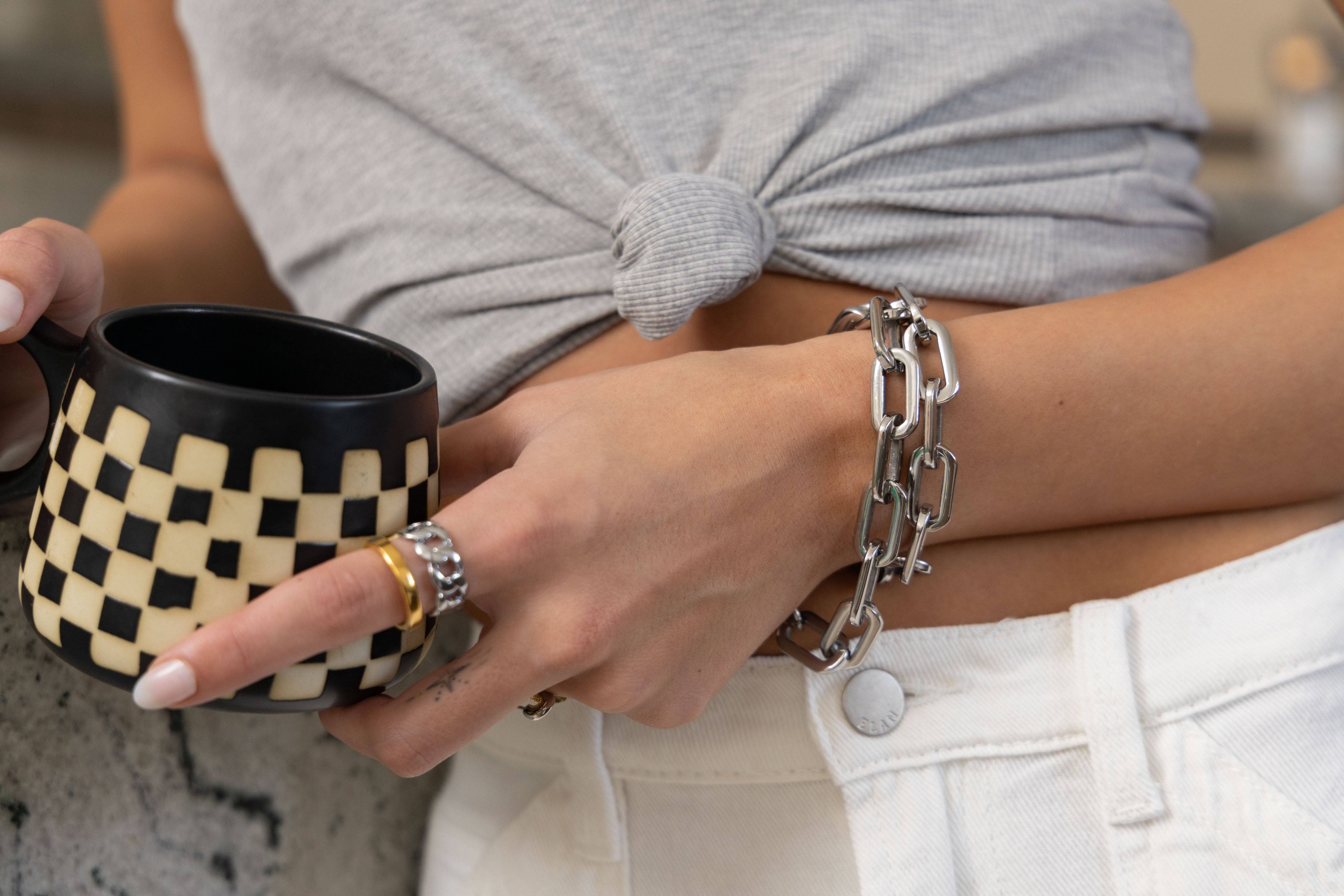 Sahira Jewelry Design - Vendita all'ingrosso Anello midi/a fascia - Anello con catena Abby7