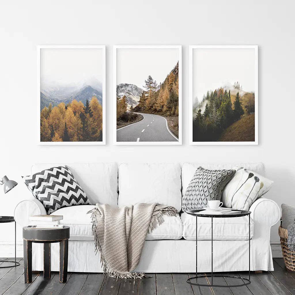Art Lane - Wholesale Gallery Wall Set - Brown Autumn Mountain Forest Scenery. Nature Landscape7