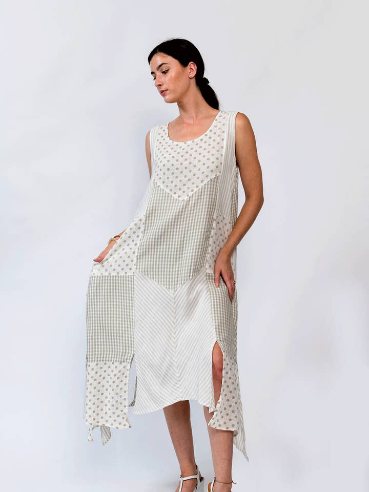 C-37D Mixmatch Ärmelloses Kleid für den Großhandel von Paper Lace