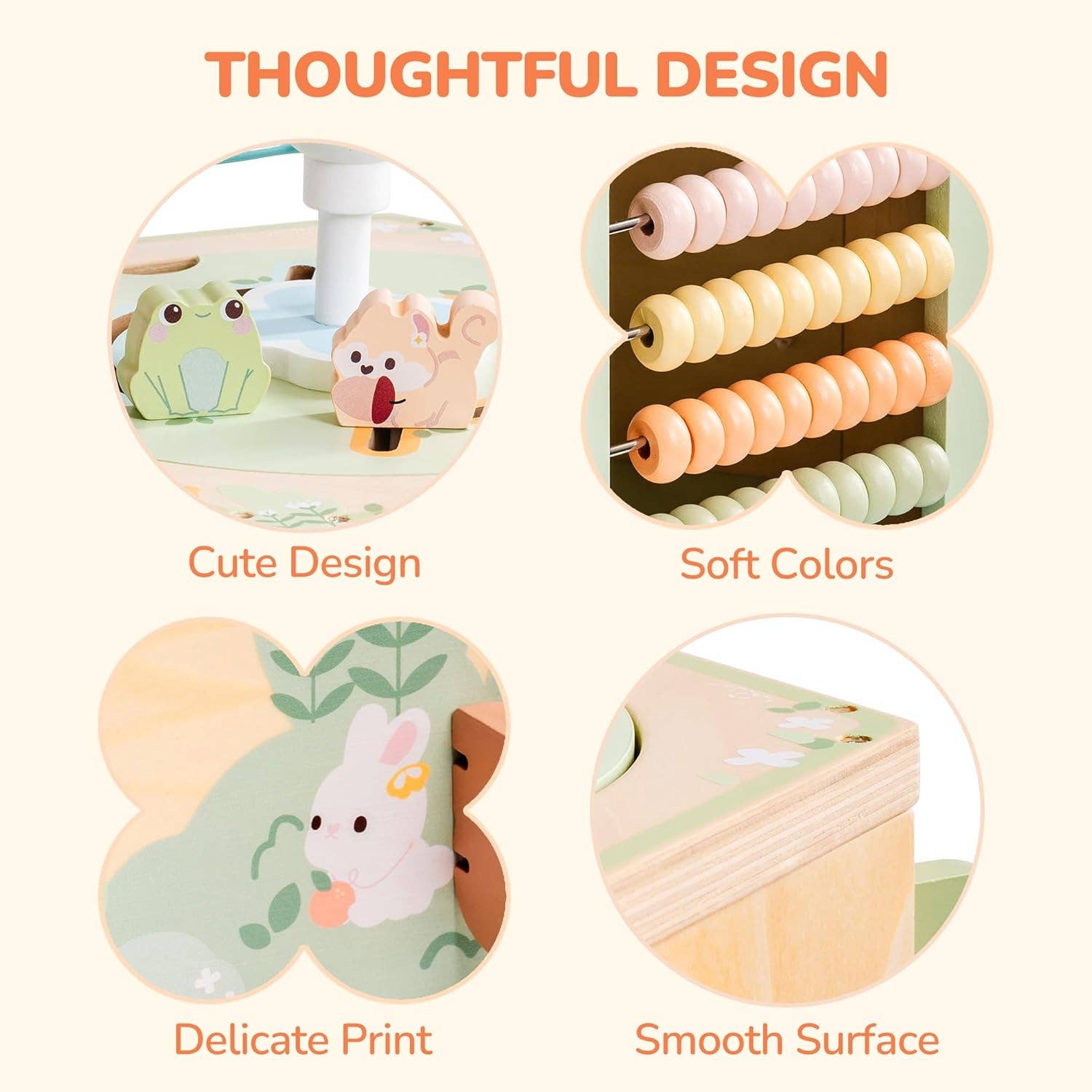 Robud & Mewoofun Official Store - Wholesale Wood Toy - Kids - Robud  Montessori Baby Activity Cube Educational Wooden Toys6